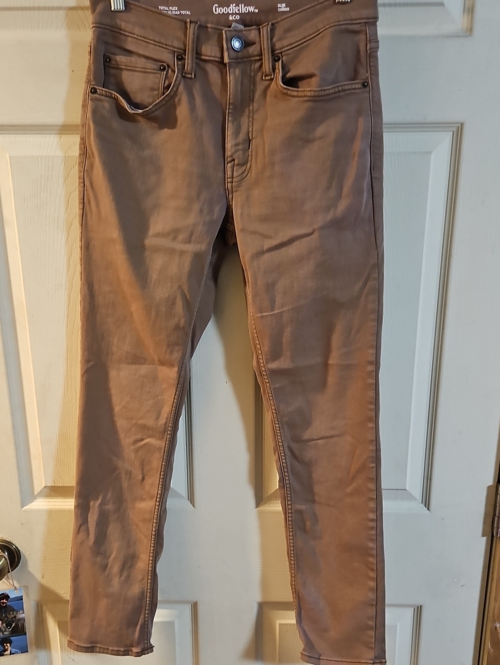 GOODFELLOW & CO SLIM FIT TOTAL FLEX JEANS: BROWN: NEW WITHOUT TAGS: SIZE 30X30